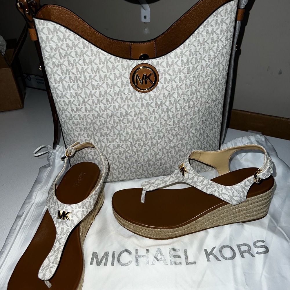 MK shoulder bag and Sandal set.